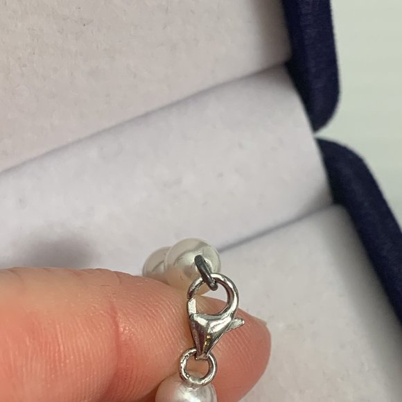 Pavoi Simulated Shell Pearl Necklace 16" Sterling 925 Lobster Clasp New in Box - Picture 4 of 7